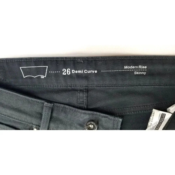 Levi's Size 26X30 Women's Demi Curve Modern Rise Skinny Black Denim Jeans - Picture 4 of 14
